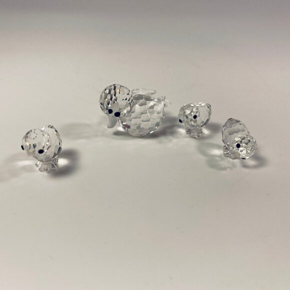 Set of 4 Swarovski crystal mother duck and three ducklings figurines-No Box - Picture 7 of 8